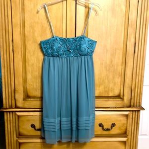 Formal or everyday dress. Spaghetti straps with rose design covering breast area